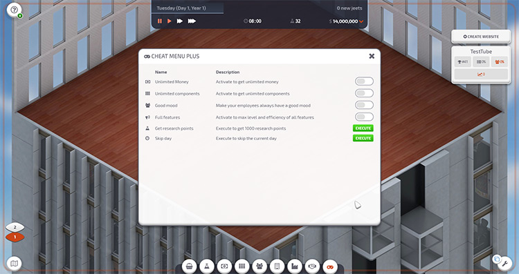Cheat Menu Plus Startup Company Mod