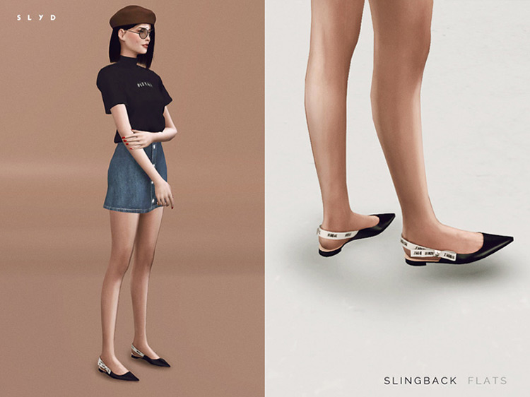 Slingback Flats Sims 4 CC