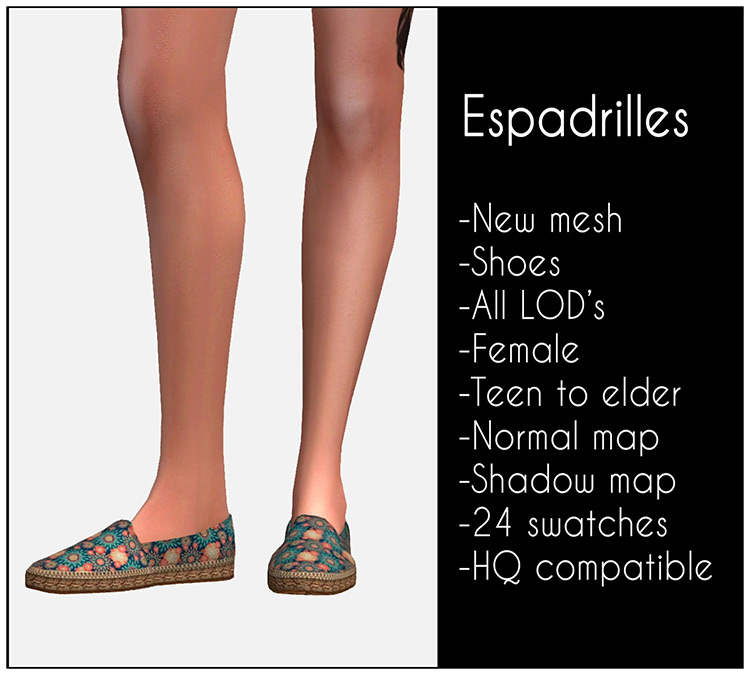 Espadrilles Sims 4 CC