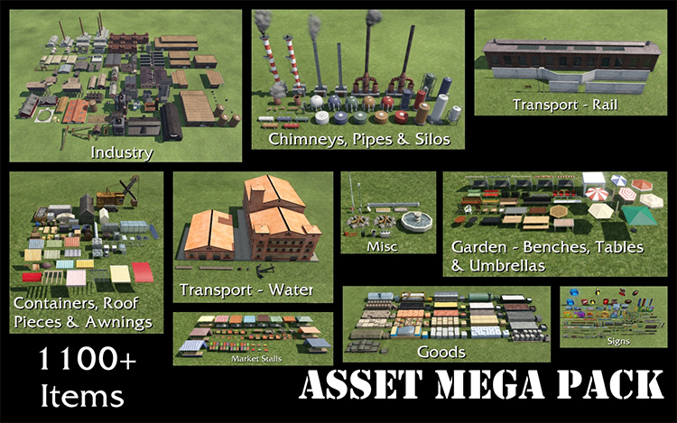 Asset Mega Pack for Transport Fever 2