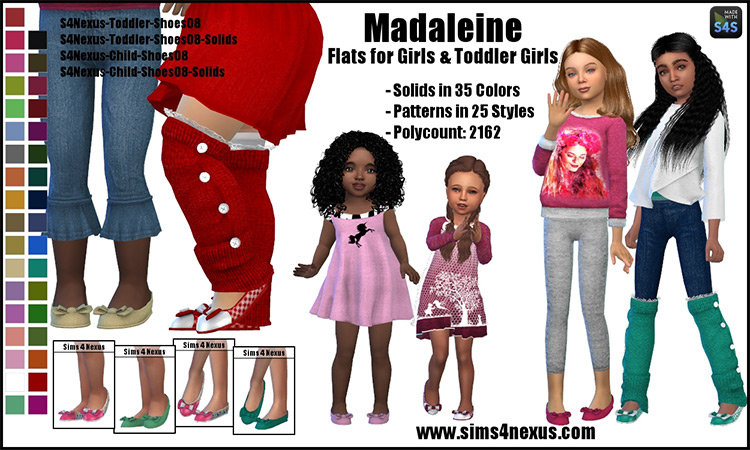 Madaleine Flats for Girls & Toddler Girls TS4 CC