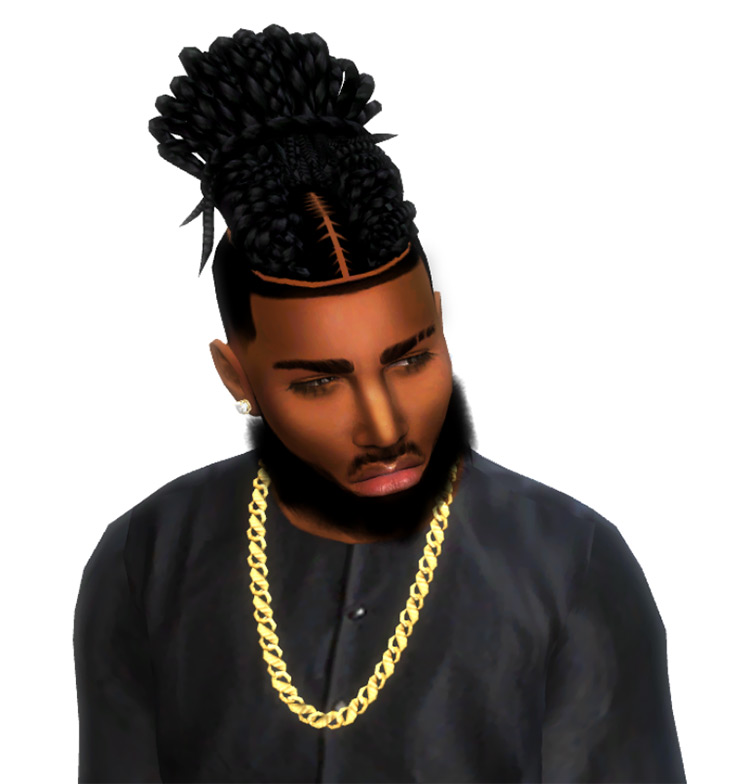 Braided Dread Bun Sims 4 CC