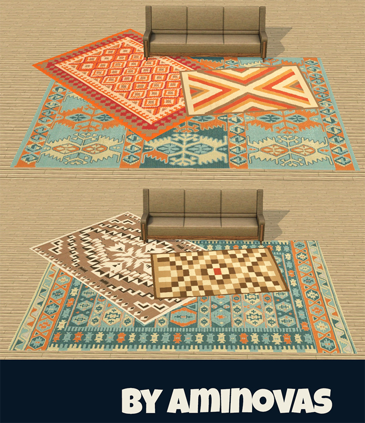 Traditional Recolorable Rugs in TS4