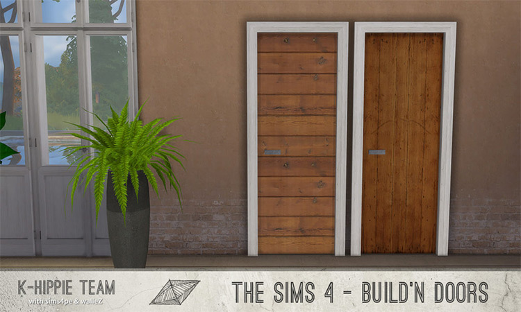 Wood Door x21 – Build’N Doors – True Wood by K-Hippie Team TS4 CC