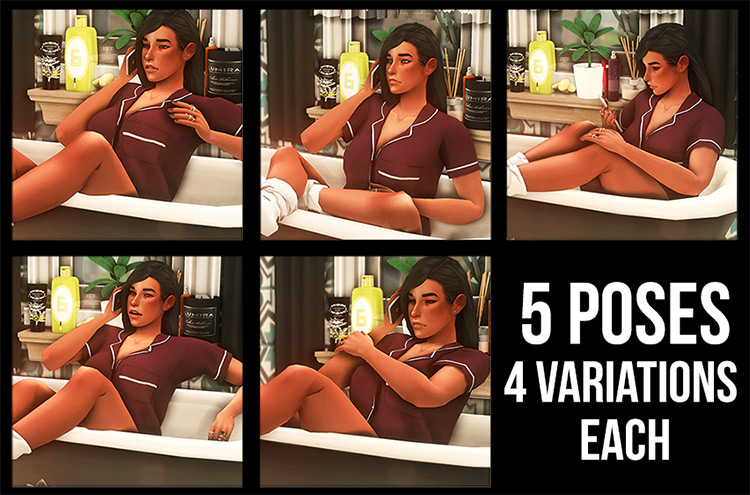 Bathtub Poses by rue Sims 4 CC