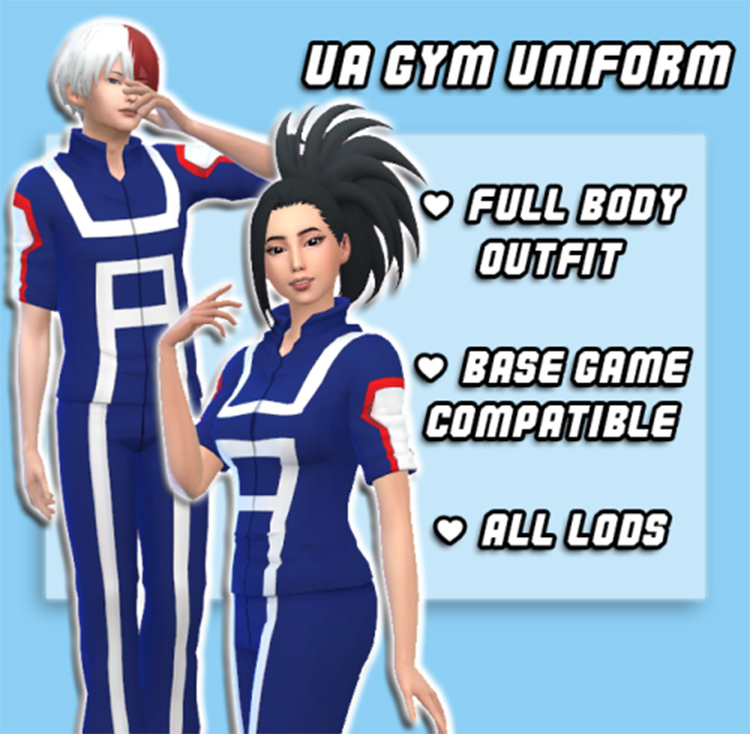 BNHA Gym Uniforms CC in Sims 4